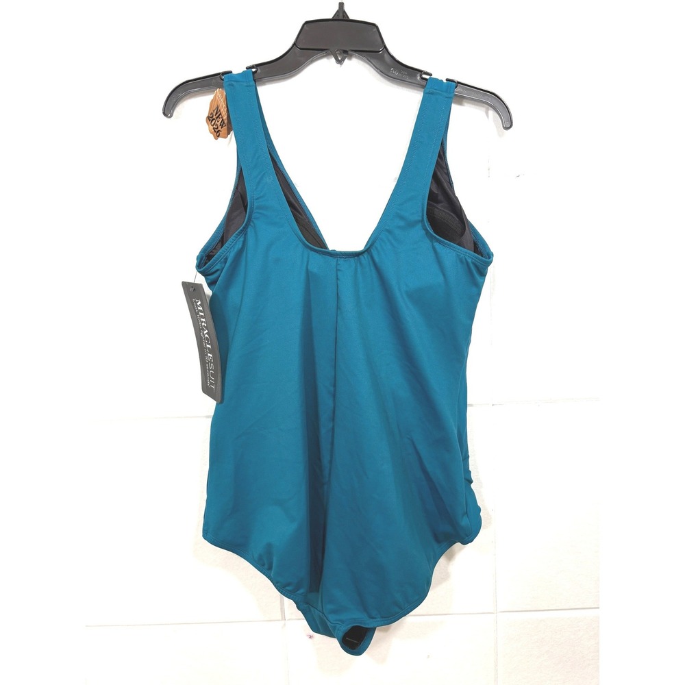 Miraclesuit Oceanus Tummy Control One Piece Swimsuit Aegean Blue Plus Size 18W - Picture 7 of 10